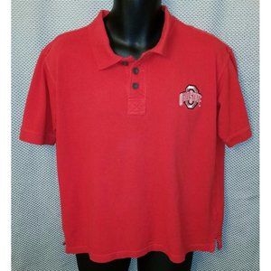 Ohio State Buckeyes Scarlet Cotton Coach's Golf Polo Shirt - Mens Medium